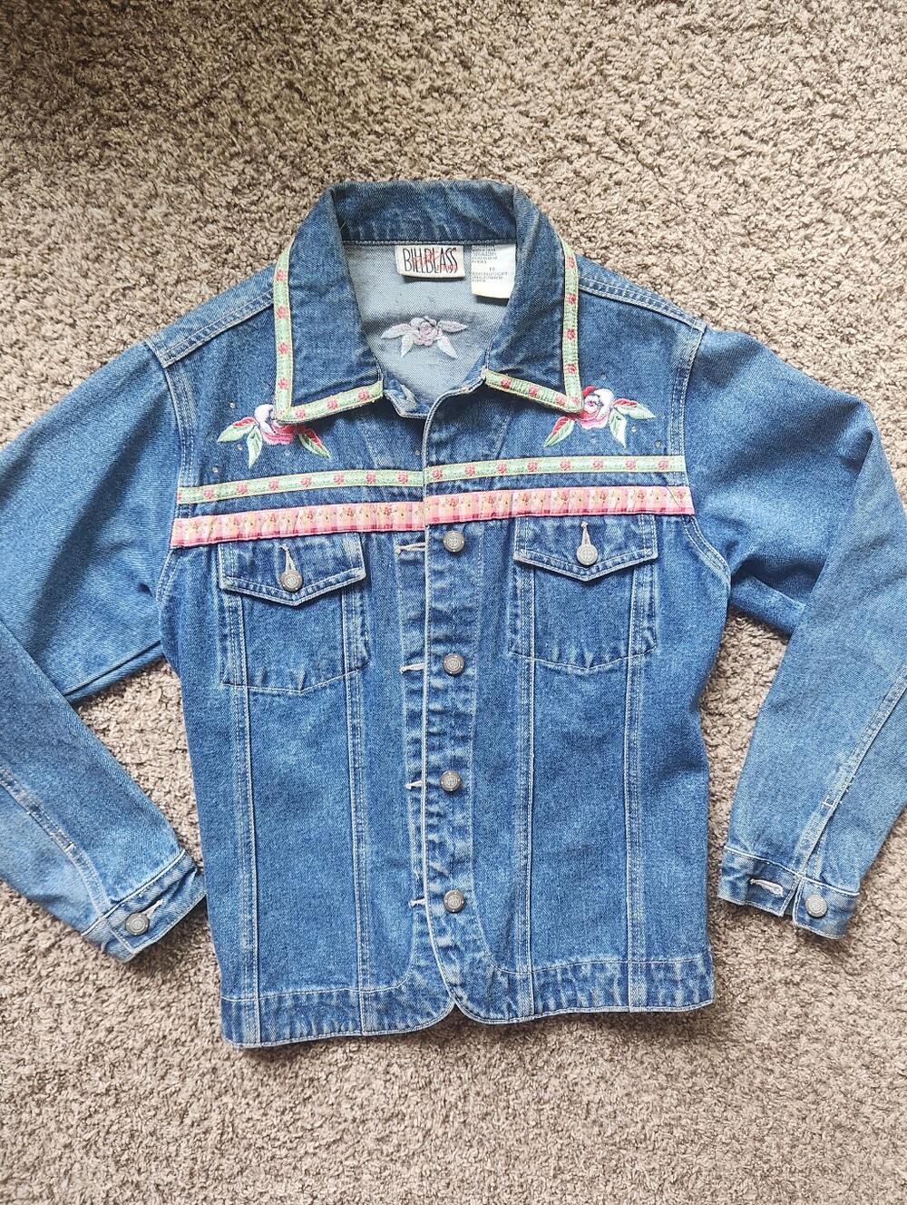 Vintage Bill Blass petite jean jacket, size Petite Small
